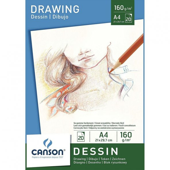 Canson Dessin - Drawing Çizim Blok 160 gr. A4 20 yp. ürün görseli
