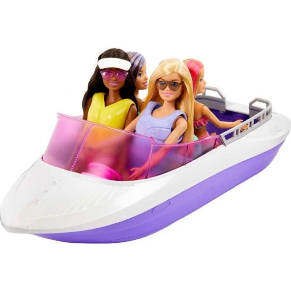 Barbie'nin Botu Oyun Seti 2 Barbie Bebek 4 Oturma Alanı Bulunan Şeffaf Zeminli Tekne 46 Cm - Resim 6