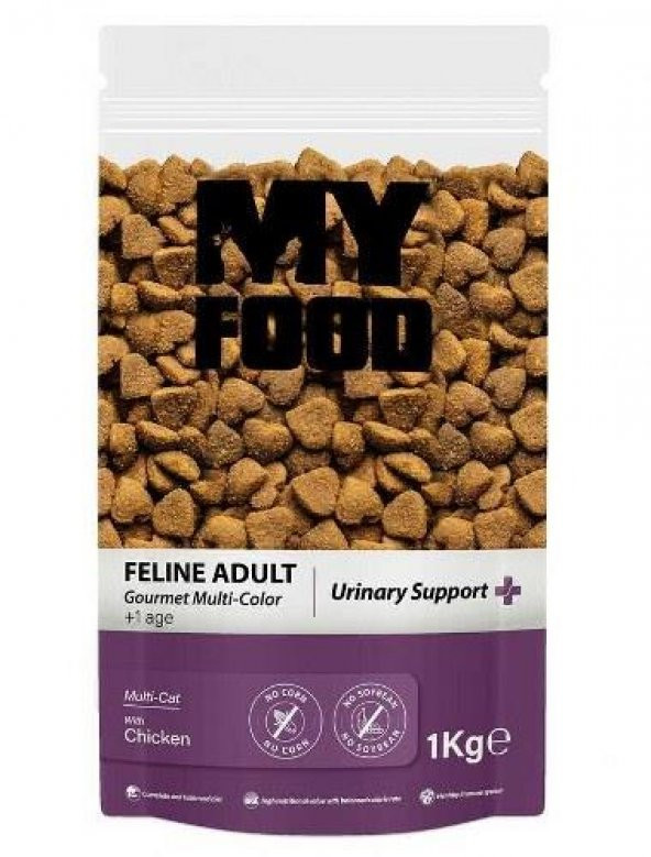 My food Gurme Yetişkin Kedi Maması Urinary Support 1 Kg (Şeffaf Paket)