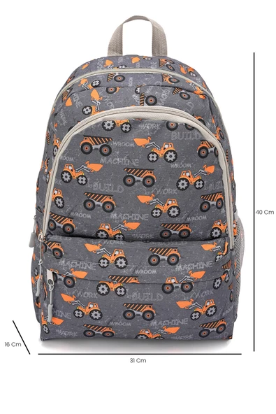 Cambridge Polo Club 3'lü Okul Çanta Seti Gri Kamyon  /PLCAN2079.335 - 4