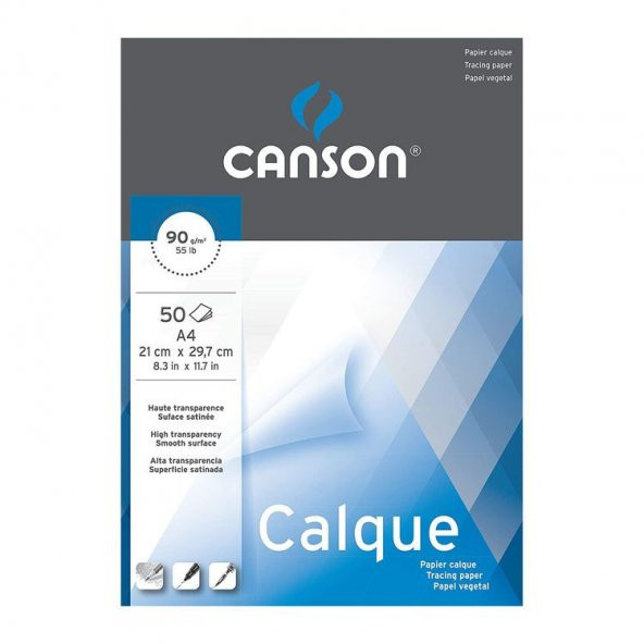 Canson Calque Aydınger Blok 90 gr. A4 50 yp.