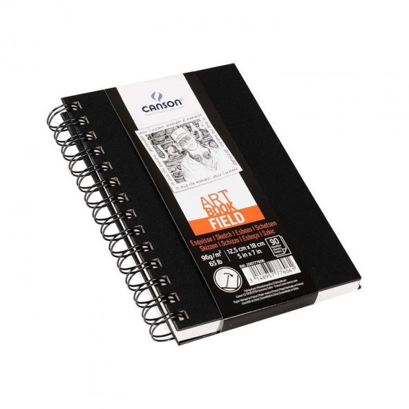 Canson Art Book Field Sert Kapak Spiralli Eskiz Defteri 96 gr. 12,5x18 cm. 90 yp.