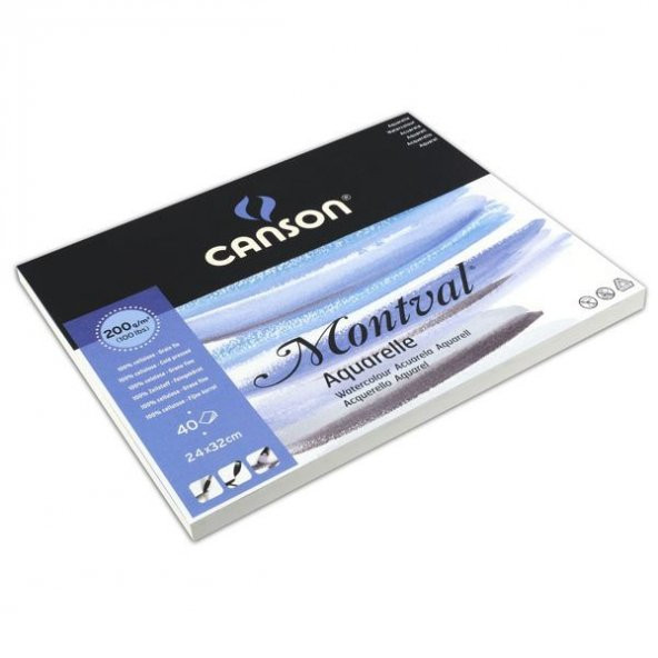 Canson Montval Suluboya Blok 200 gr. 40 Sayfa 24x32 cm.