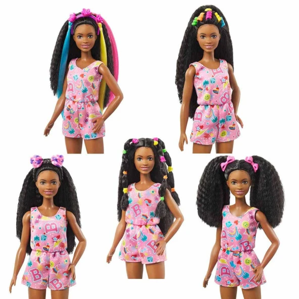 Barbie Brooklyn Eğlenceli Saçlar Oyun Seti Barbie Brooklyn Roberts Bebek 50'den Fazla Aksesuar - 3