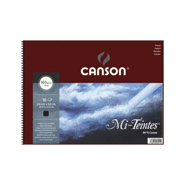 Canson Mi-Teintes Spiralli Pastel Blok 160 gr. 24x32 cm. 16 yp. BLACK