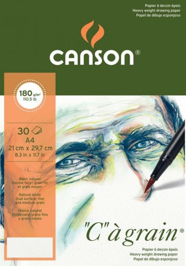 Canson Ca Grain İnce Dokulu Eskiz Blok 180 gr. A4 30 Sayfa
