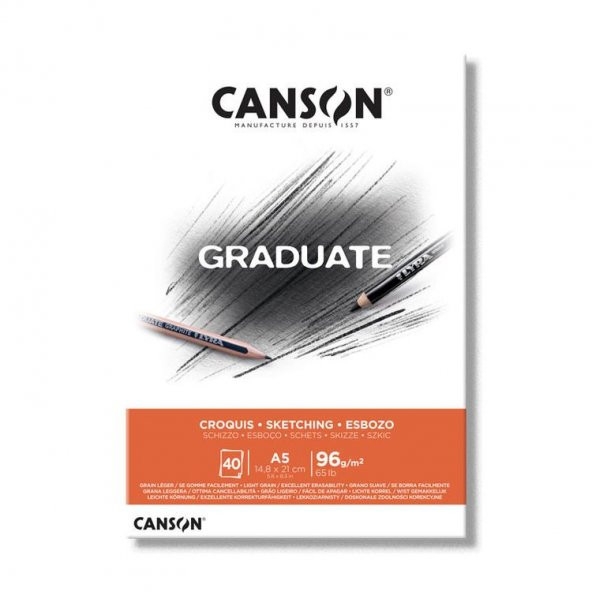 Canson Graduate Sketching Eskiz Defteri 96 gr. A5 40 yp.