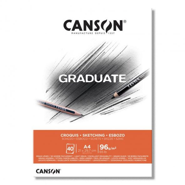Canson Graduate Sketching Eskiz Defteri 96 gr. A4 40 yp.