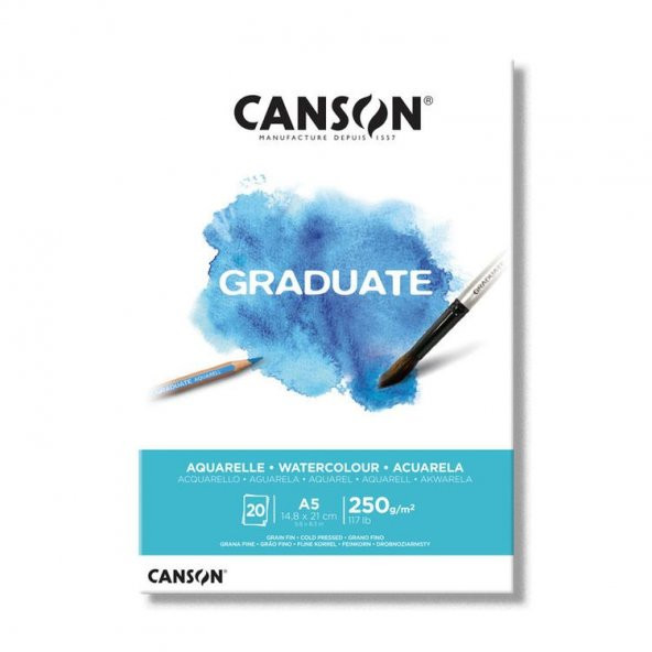Canson Graduate Watercolour Suluboya Blok 250 gr. A5 20 yp.