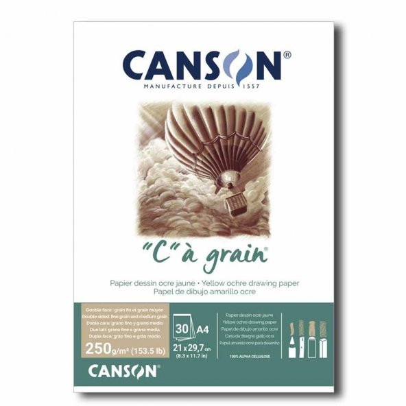 Canson Ca Grain Toprak Renkli Çizim Defteri 250 gr. A4 30 yp.