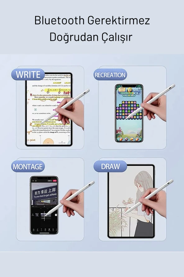 Fuchsia Xiaomi Redmi Tablet Serisi İçin Dokunmatik Kalem - 5