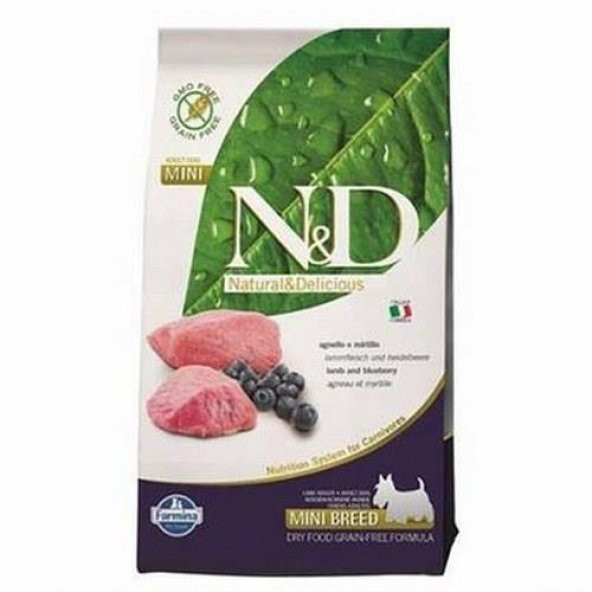 N&D Kuzulu Yaban Mersinli Tahılsız Küçük Irk Köpek Maması 7 Kg