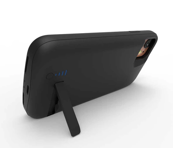 Apple iPhone 11 PRO Uyumlu Fuchsia Şarjlı Kılıf Led Işık Göstergeli Standlı Powerbank Kapak - Resim 5