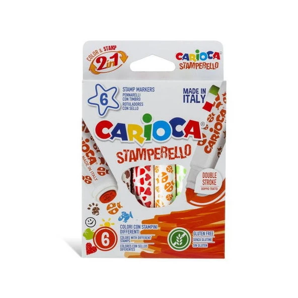 Carioca Stamperello Mühürlü Keçeli Boya Kalemi 6lı