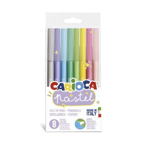 Carioca Pastel Süper Yıkanabilir Keçeli Boya Kalemi 8 Renk