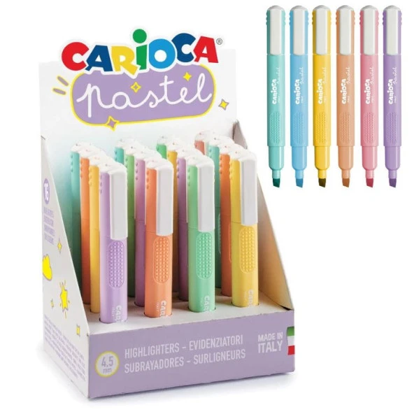 Carioca Pastel Highlighter İşaretleme Kalemi Karışık Renk 16lı Stand