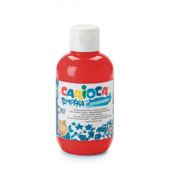 Carioca Tempera Yıkanabilir Poster Boya 250 ml. Kırmızı