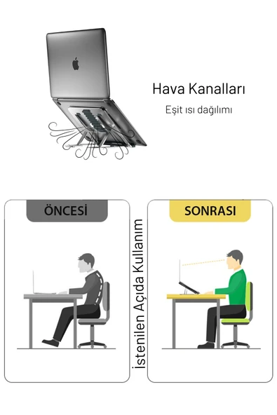 Fuchsia LP02 Alüminyum Dizüstü Bilgisayar Sehpası - Resim 7