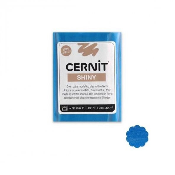 Cernit Shiny (Pırıltılı) Polimer Kil 56 gr 200 Blue