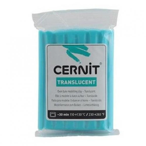Cernit Translucent (Transparan) Polimer Kil 56 gr 280 Turquoise Blue ürün görseli 1