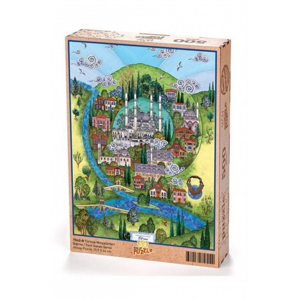 TÜRKİYE MİNYATÜRLERİ EDİRNE 500 PARÇA AHŞAP PUZZLE