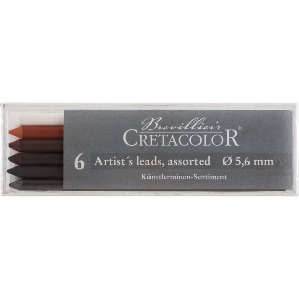 Cretacolor Artists Leads Karışık Set 5,6 mm Portmin Kalem Ucu 6lı Kutu (264 00)