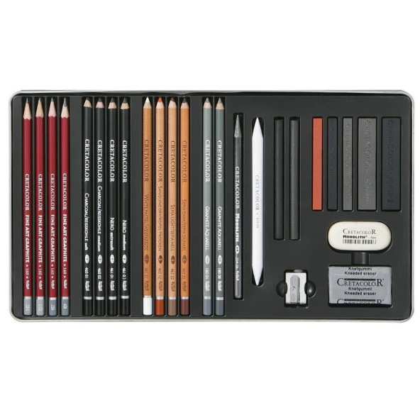 Cretacolor Teachers Choice Advanced Drawing Set Profesyonel Çizim Seti 27 Parça Metal Kutu (400 42)