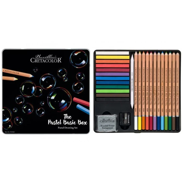 Cretacolor Pastel Basic Box Soft Pastel Başlangıç Seti 27 Parça Metal Kutu (470 22)