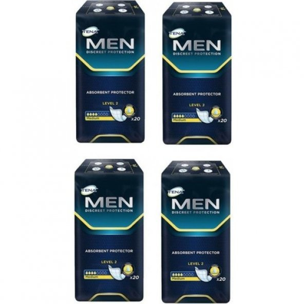 Tena Men Level 2 Erkek Mesane Pedi 20li 4 paket / 80 adet