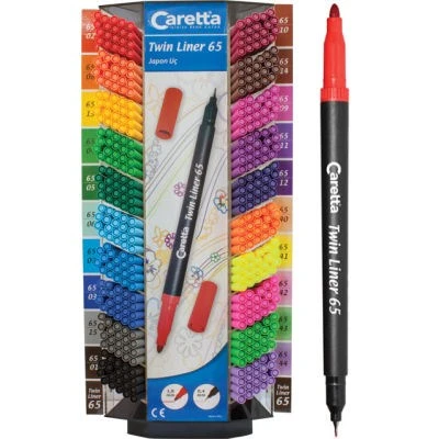 Caretta Twin Liner 65 Çift Uçlu Keçeli Kalem KAHVERENGİ