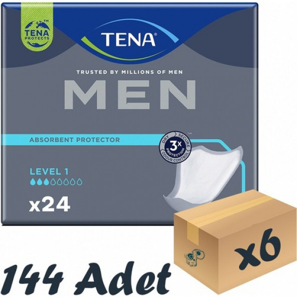 Tena Men Level 1 Erkek Mesane Pedi 24li 6 paket / 144 adet - 1