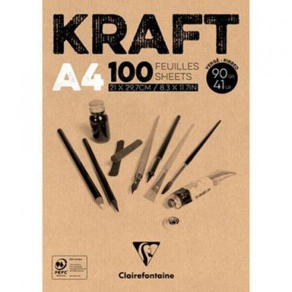 Clairefontaine Kraft Sketch Blok A4 90 gr. 100 Yaprak