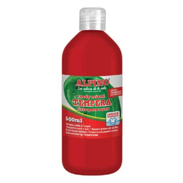 Alpino Tempera (Yıkanabilir) Boya 500 ml. KIRMIZI