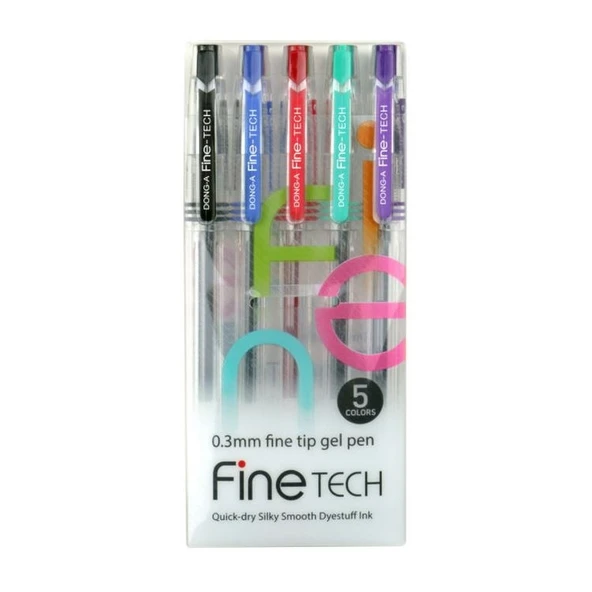 Dong-A Fine-Tech 0.3 mm. İğne Uçlu Kalem 5 Renk Set