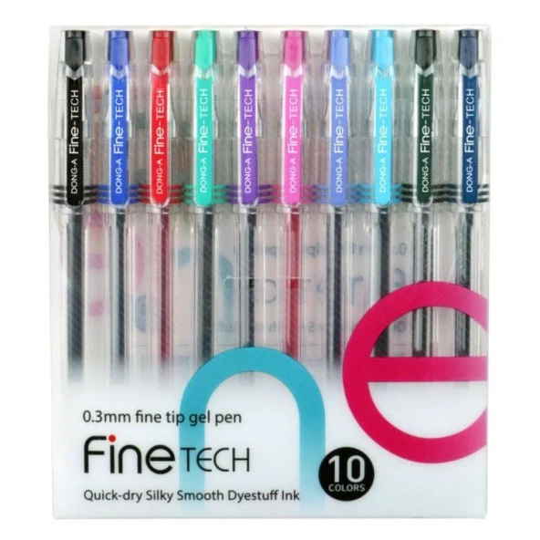 Dong-A Fine-Tech 0.3 mm. İğne Uçlu Kalem 10 Renk Set