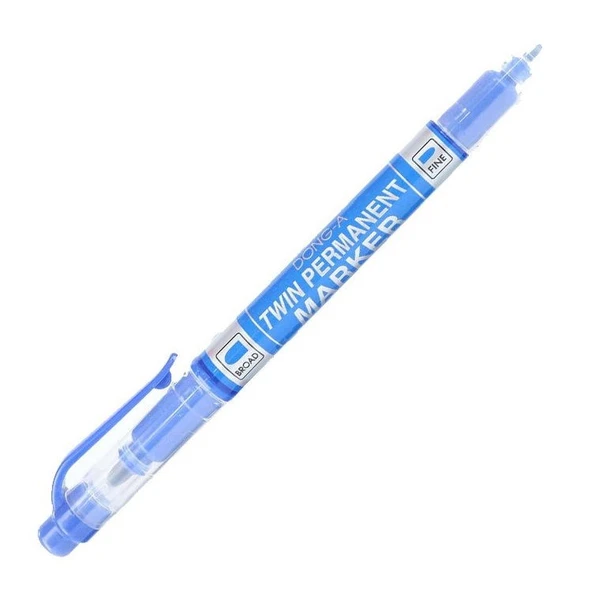 Dong-A Twin Permanent Marker Çift Uçlu Asetat Kalemi Mavi