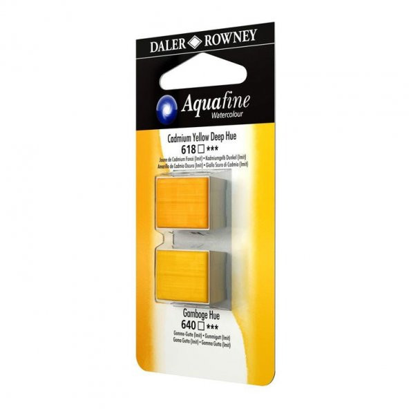 Daler Rowney Aquafine 1/2 Tablet Suluboya 2li Set CAD YELLOW DEEP HUE/GANBOGE HUE