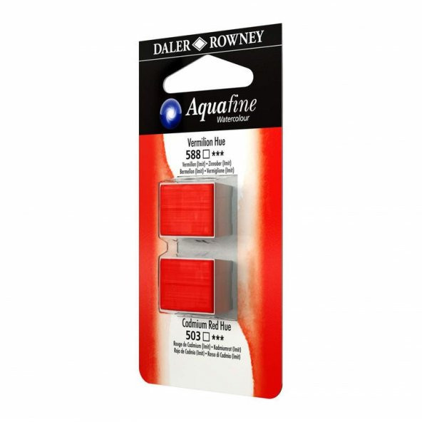 Daler Rowney Aquafine 1/2 Tablet Suluboya 2li Set VERMILION HUE/CAD RED HUE