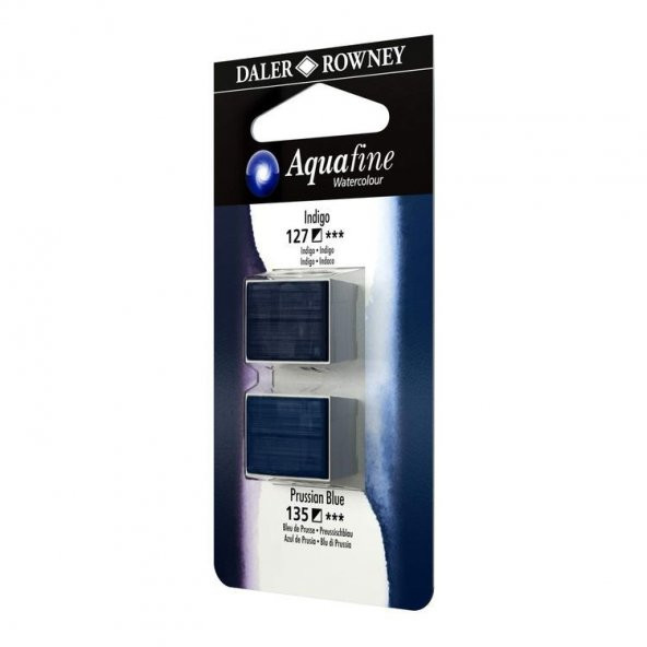 Daler Rowney Aquafine 1/2 Tablet Suluboya 2li Set INDIGO/PRUSSIAN BLUE