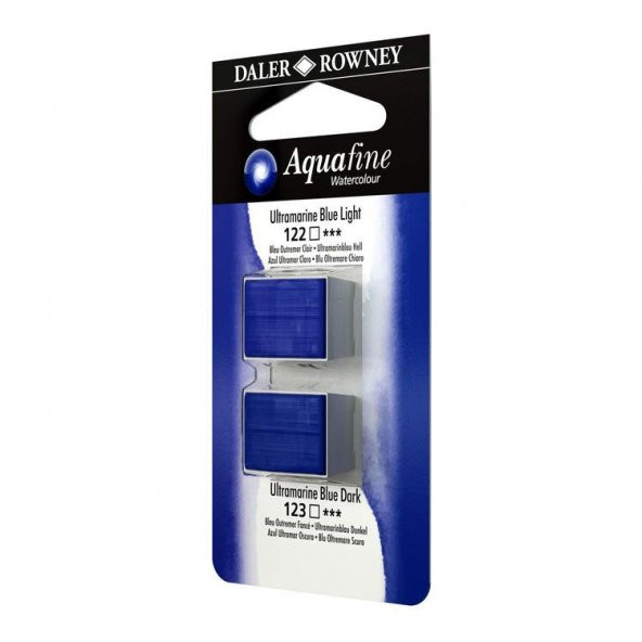 Daler Rowney Aquafine 1/2 Tablet Suluboya 2li Set ULTRAMARINE BLUE LIGHT/ULTRAMARINE BLUE