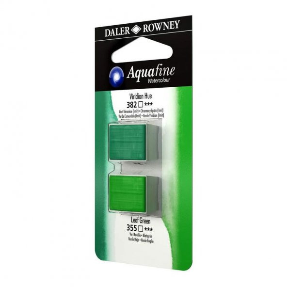 Daler Rowney Aquafine 1/2 Tablet Suluboya 2li Set VIRIDIAN HUE/LEAF GREEN