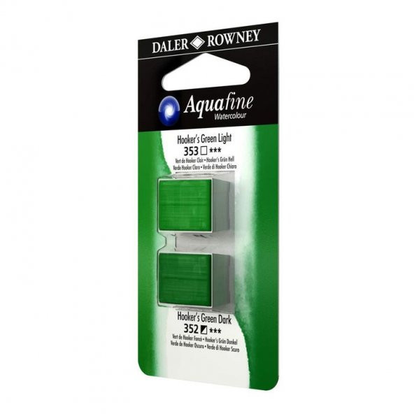 Daler Rowney Aquafine 1/2 Tablet Suluboya 2li Set HOOKERS GREEN LIGHT/HOOKERS GREEN DARK