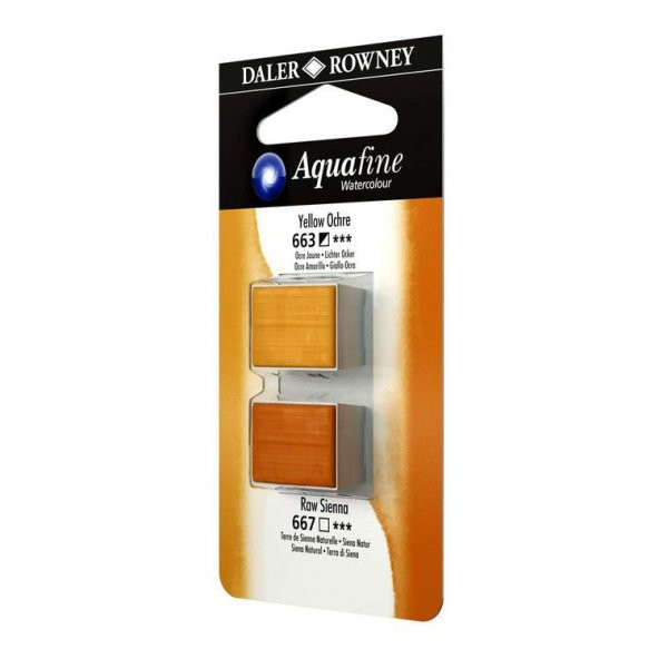 Daler Rowney Aquafine 1/2 Tablet Suluboya 2li Set YELLOW OCHRE/RAW SIENNA
