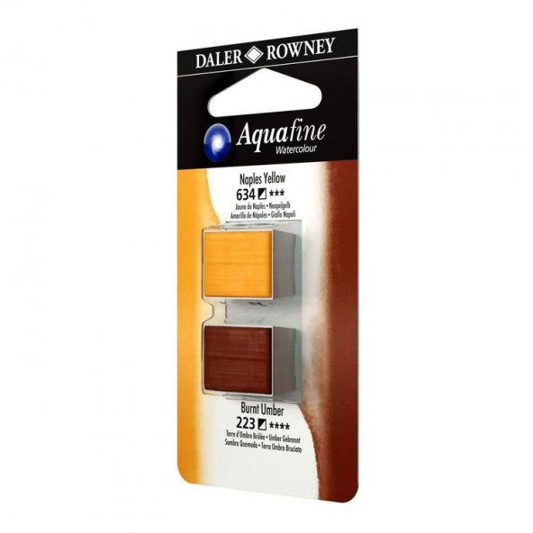 Daler Rowney Aquafine 1/2 Tablet Suluboya 2li Set NAPLES YELLOW/BURNT UMBER