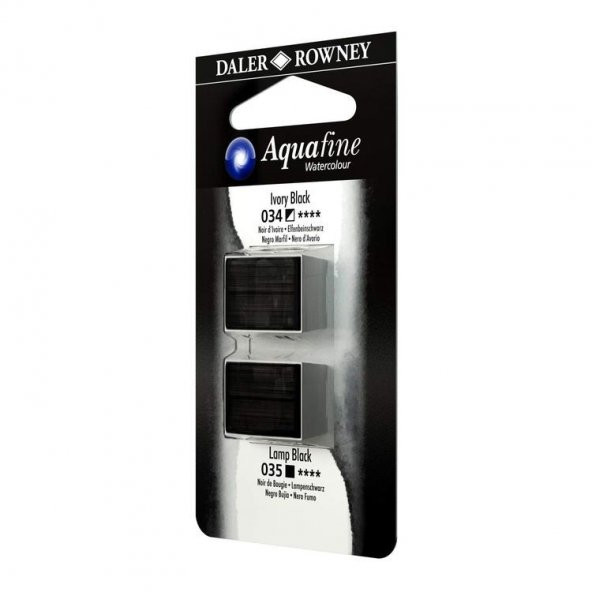 Daler Rowney Aquafine 1/2 Tablet Suluboya 2li Set IVORY BLACK/LAMP BLACK