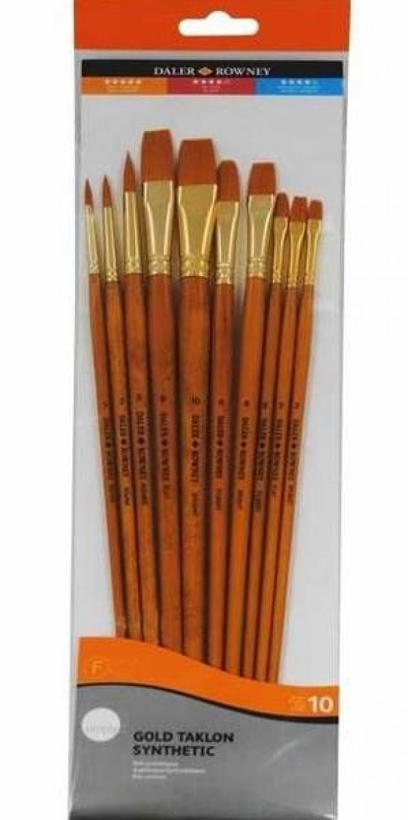 Daler Rowney Gold Taklon Synthetic 10lu Fırça Seti