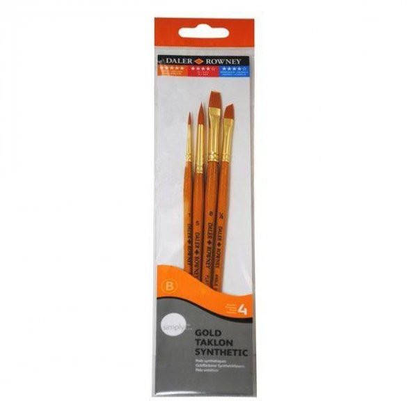 Daler Rowney Gold Taklon Synthetic 4lü Fırça Seti 216920400