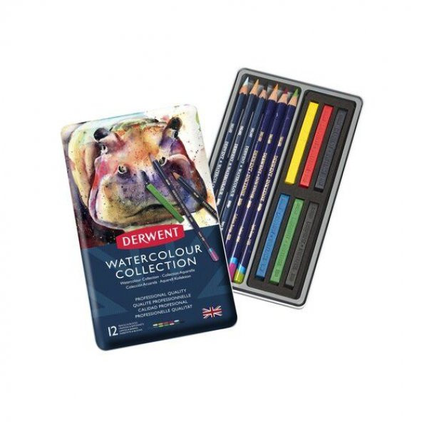 Derwent Watercolour Collection 12li Metal Kutu