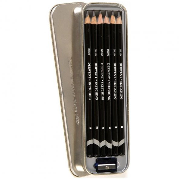 Derwent Sketching Pencils Çizim Kalemi Seti 6lı Teneke Kutu