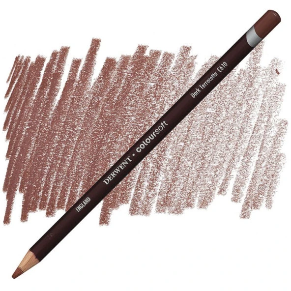 Derwent Coloursoft Pencil Yumuşak Kuruboya Kalemi C610 Dark Terracotta ürün görseli 1